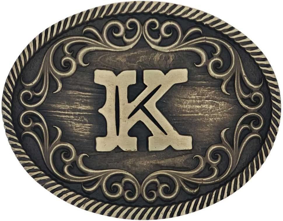 Montana Silversmiths Filigree Initial Attitude Belt Buckle - K
