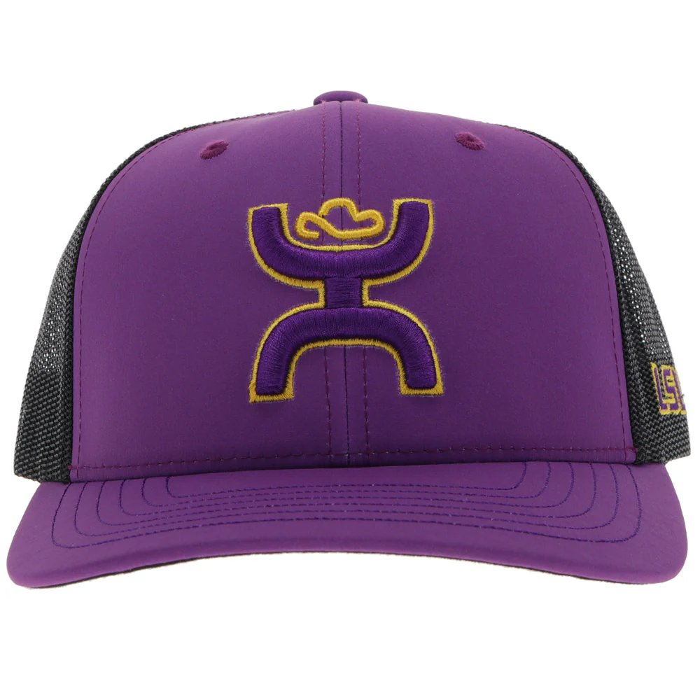 Front of Hooey Louisiana State Univesity LSU Snapback Hat, Purple/Black