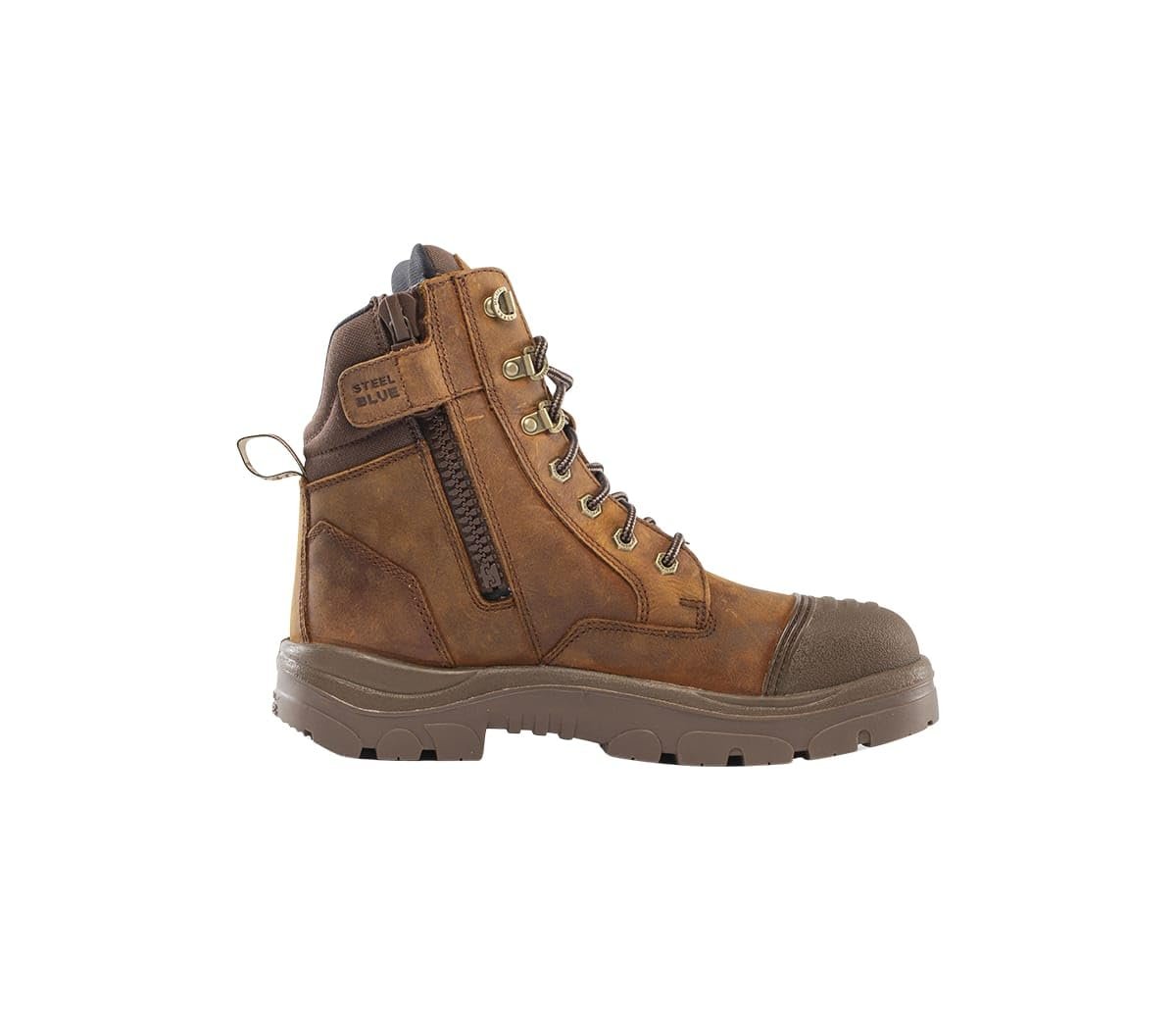 Side of Steel Blue Southern Cross Zip Safety Boot
