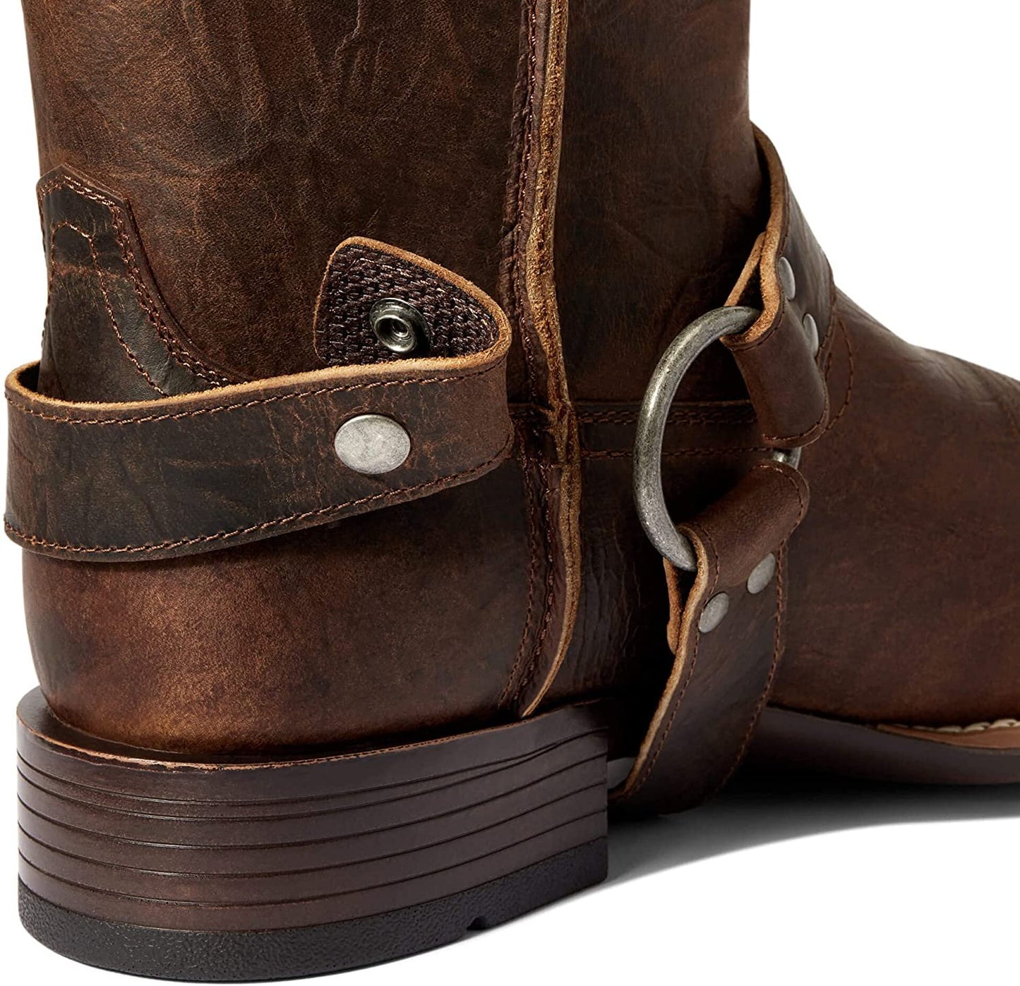 Heel of Ariat Men's Harness Patriot Ultra Western Boot in Bar Top Brown
