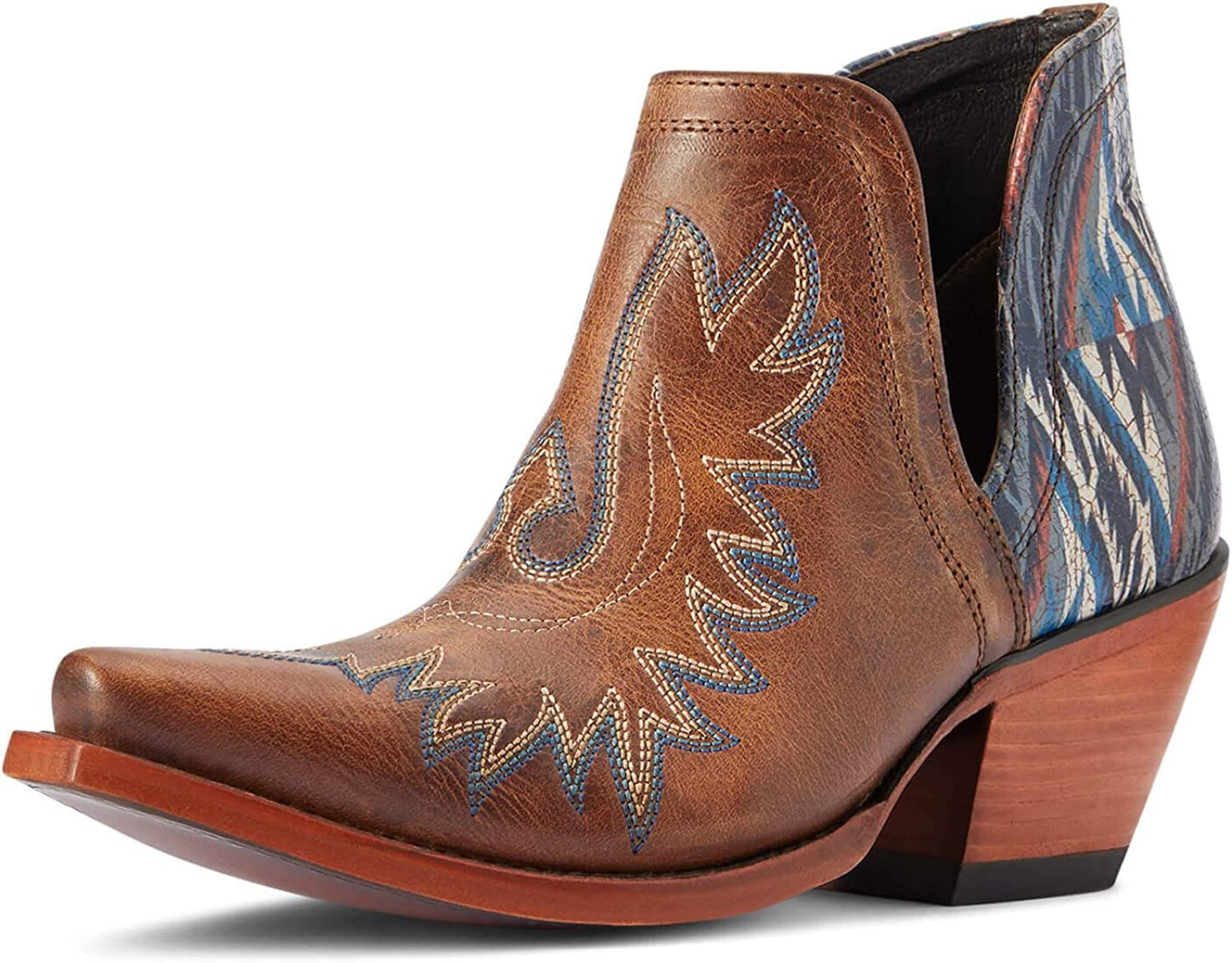 Ariat Women's Dixon Chimayo Western Boot in Fiery Tan/New Mexico Navy Print