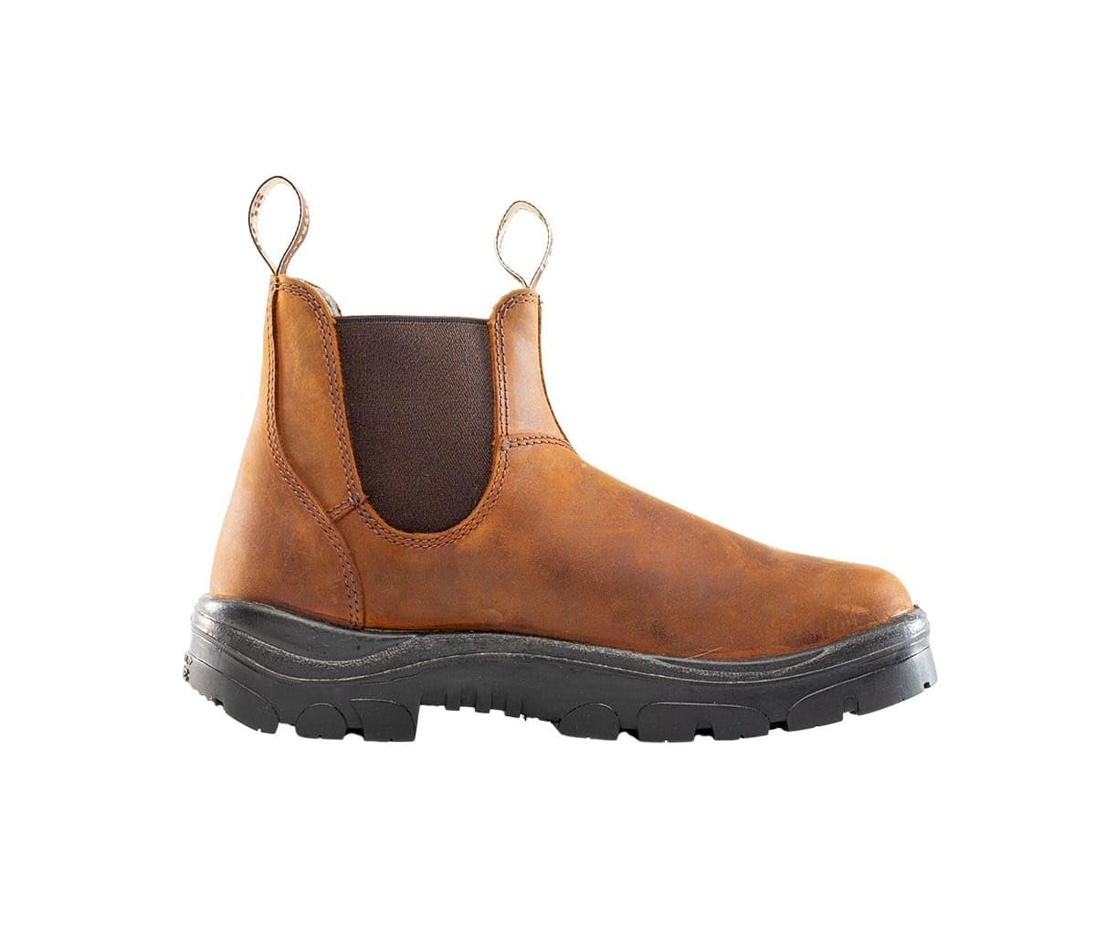 Side of Steel Blue Hobart: Soft Toe Work Boot in Brown