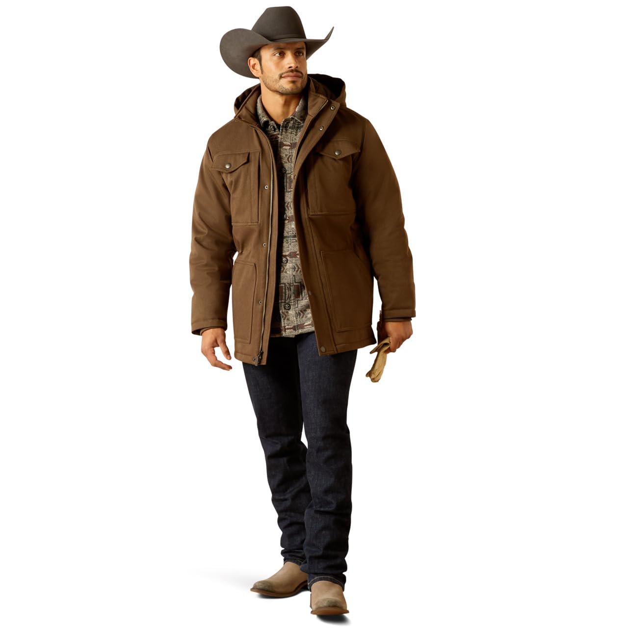 Man Wearing Ariat Men's Abilene Parka