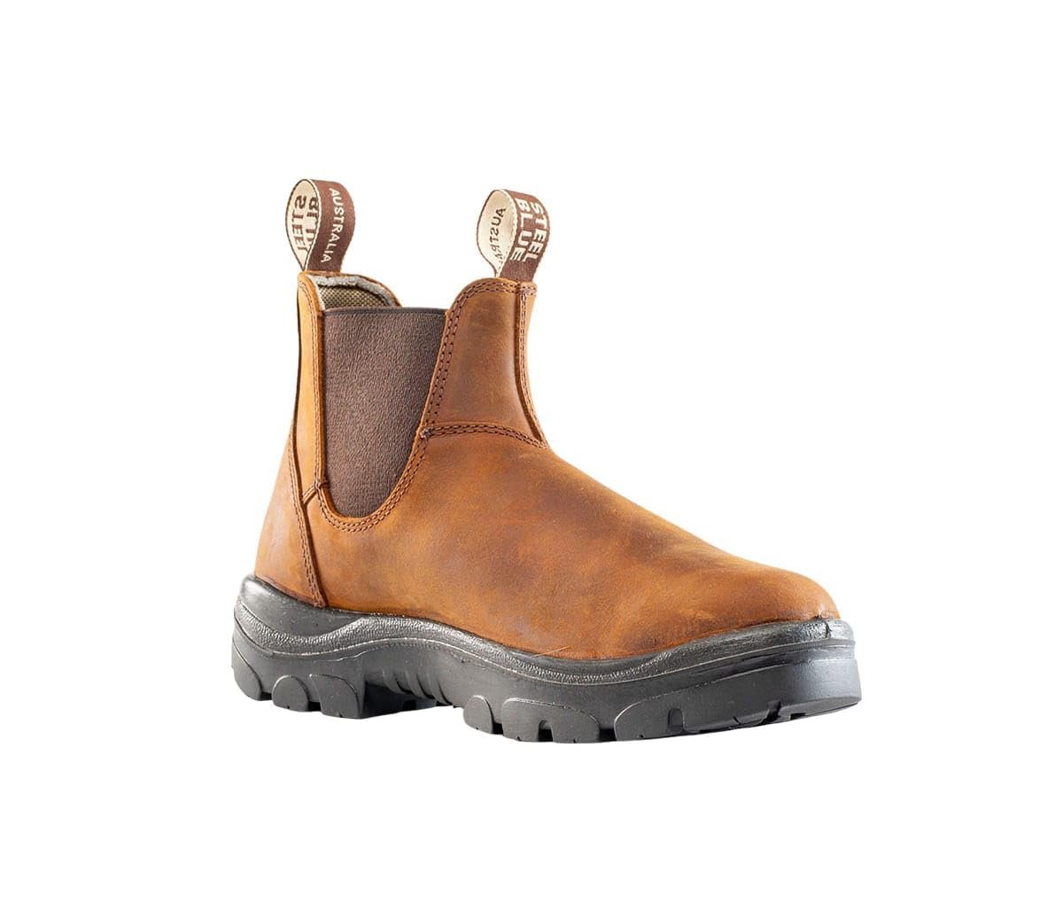 Steel Blue Hobart: Soft Toe Work Boot in Brown