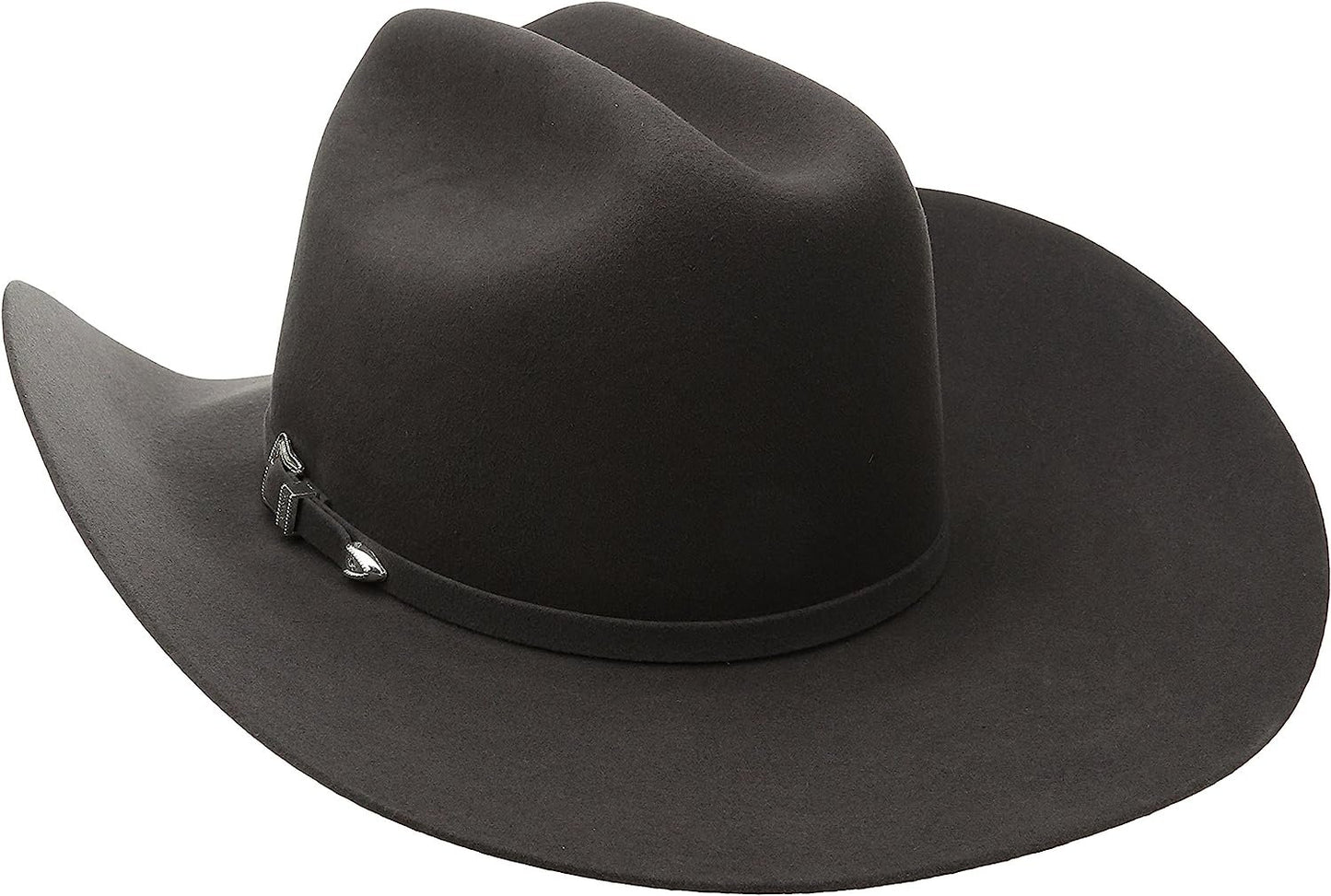 Side Angled View of Bailey Lightning 4X Western Hat in Steel