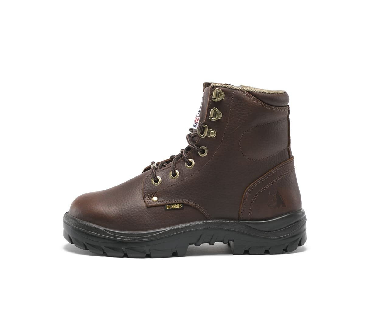 Side of Steel Blue Argyle Zip Work Boot