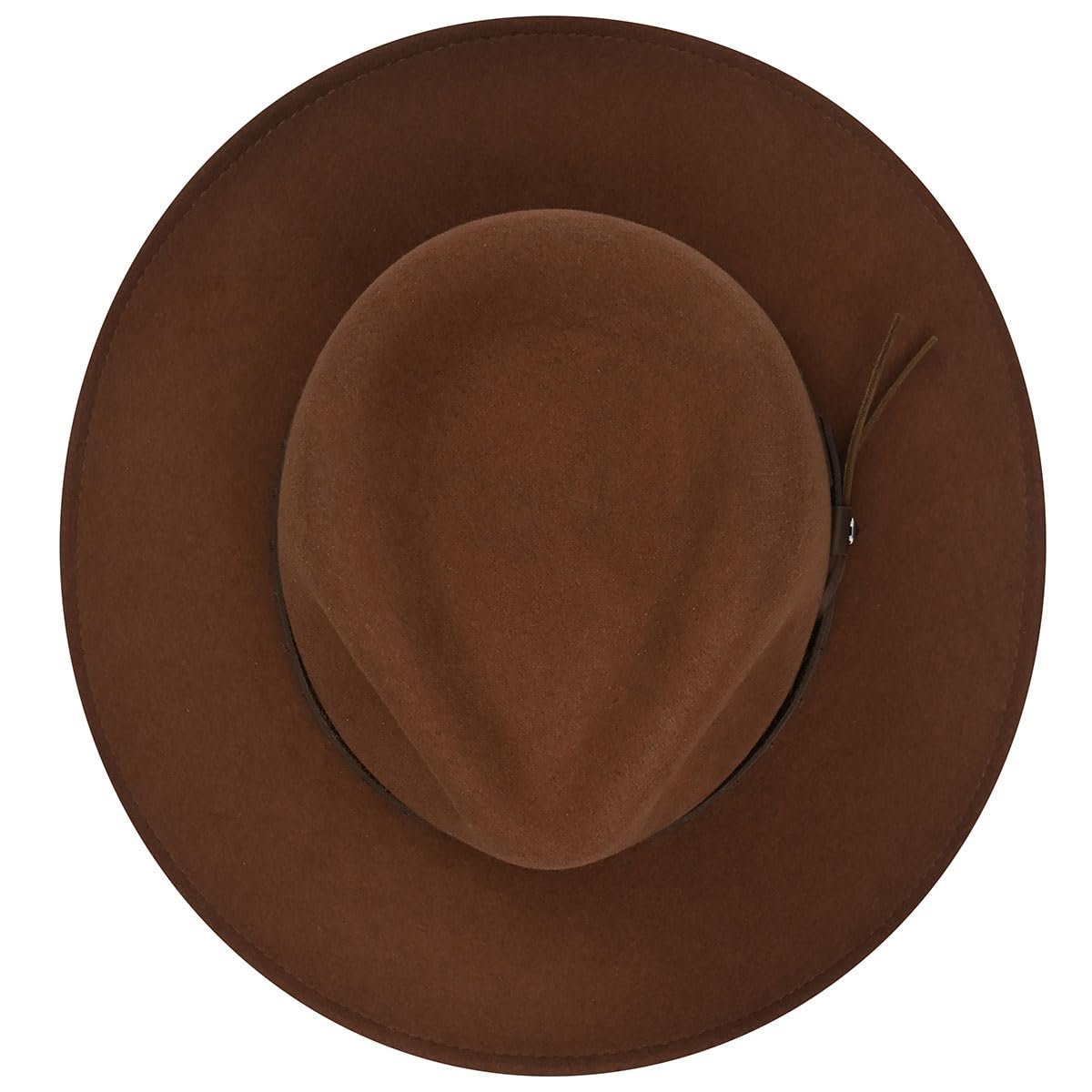 Top View of Bailey Firehole Felt Western Hat in Whiskey