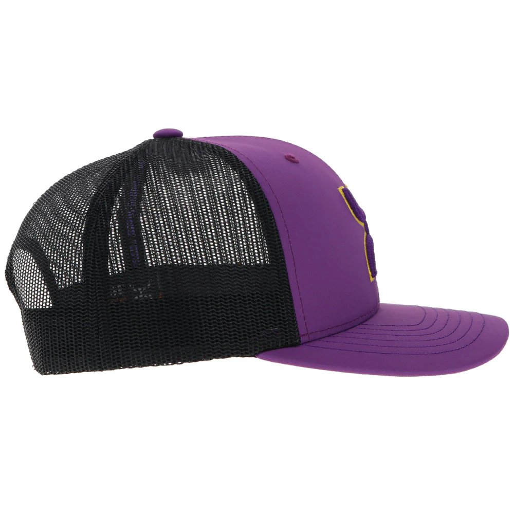 Alternate side of Hooey Louisiana State Univesity LSU Snapback Hat, Purple/Black
