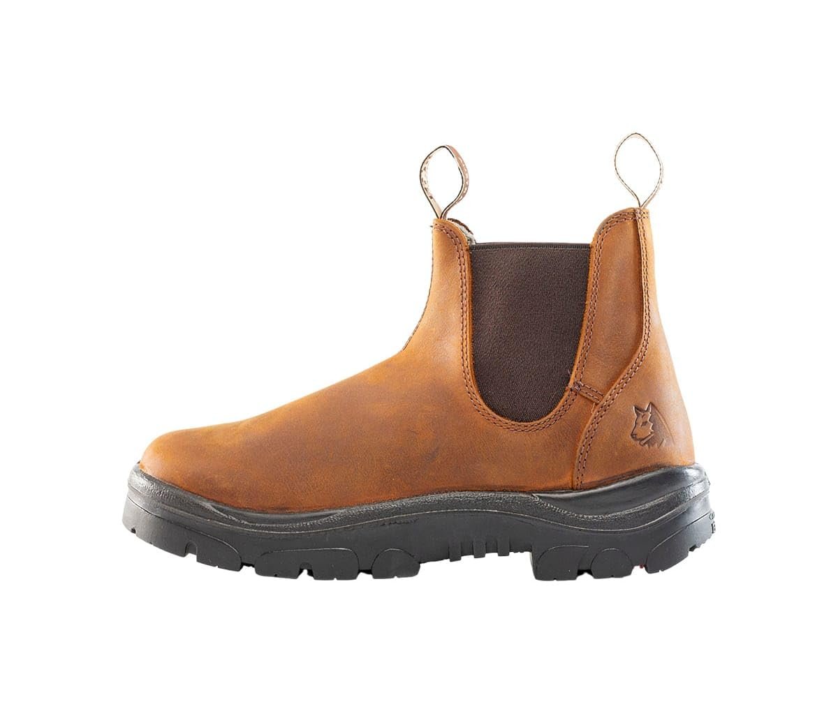 Side of Steel Blue Hobart: Soft Toe Work Boot in Brown