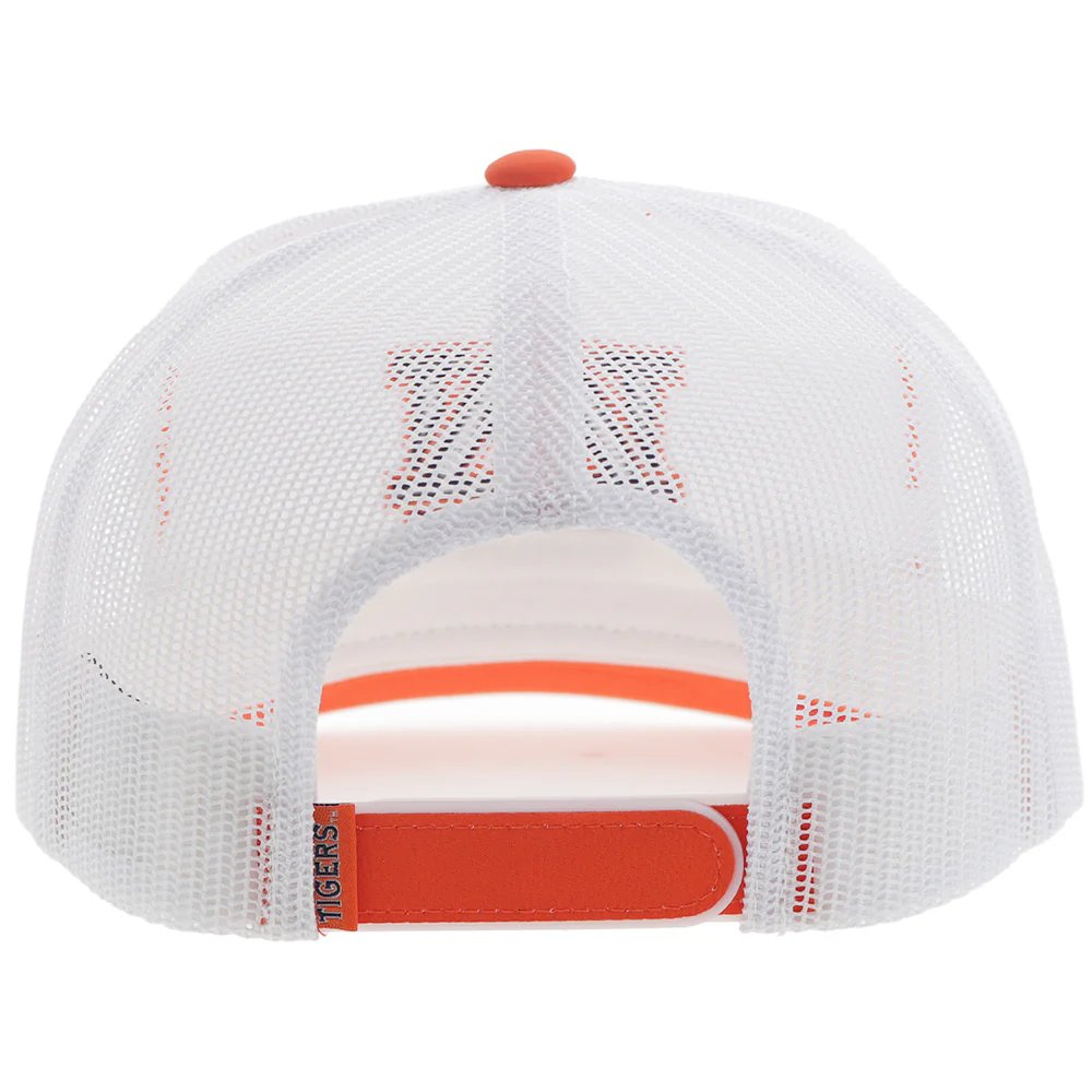 Back of Hooey Auburn Univsity Snapback Hat, White/Orange