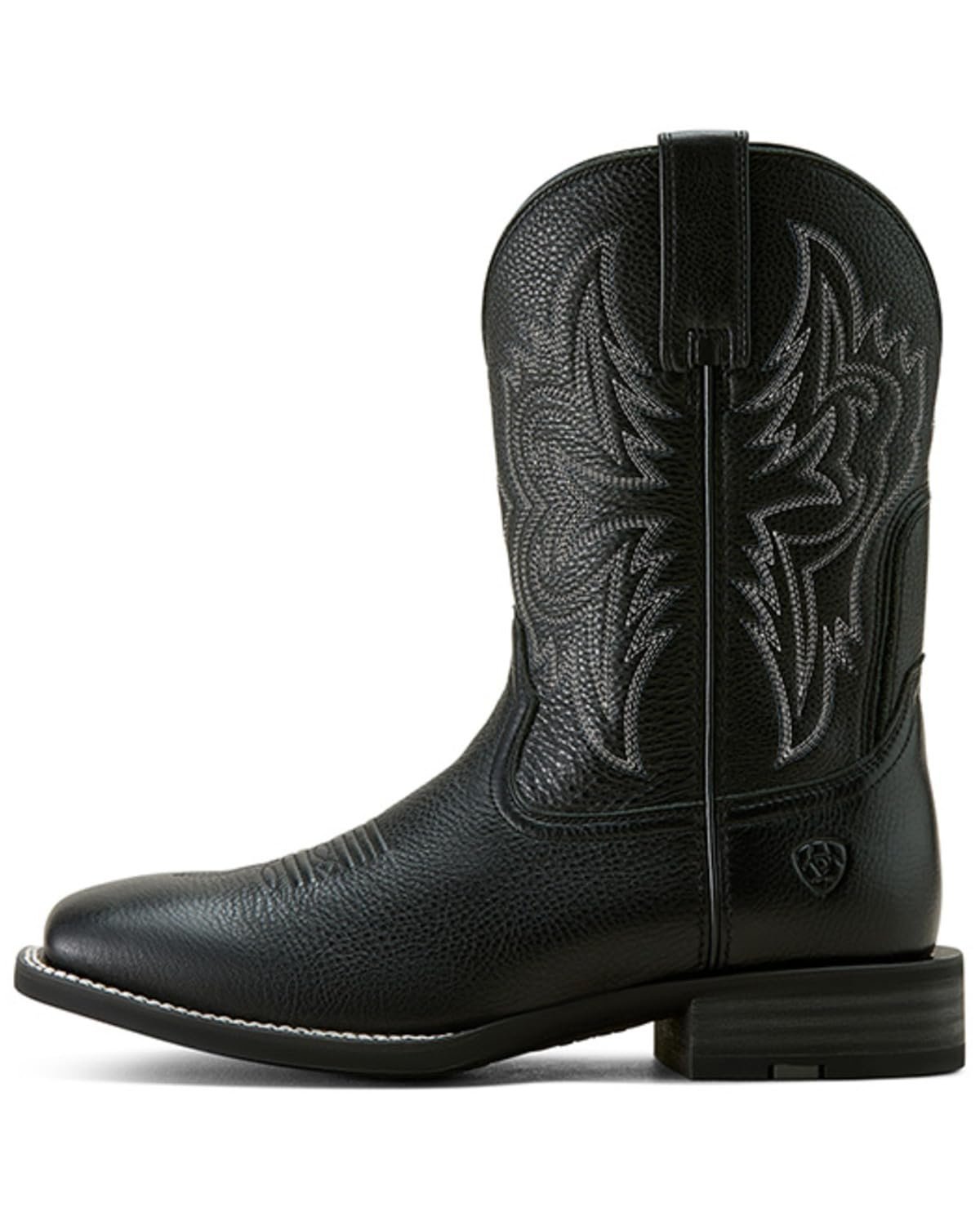 Side of Ariat Men's Western Big Rig Wide Square Toe Cowboy Boot, Black Deertan