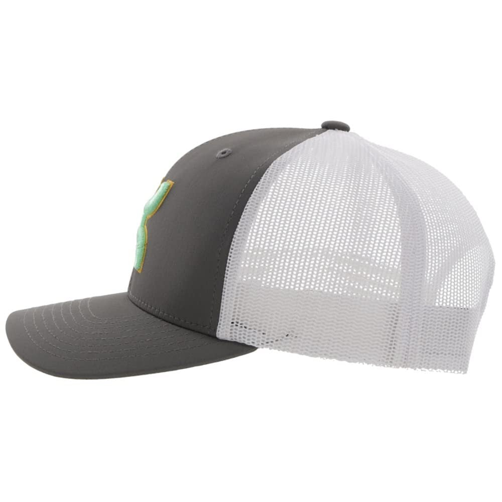 HOOEY Youth Snapback Trucker Mesh Hat in Grey and White
