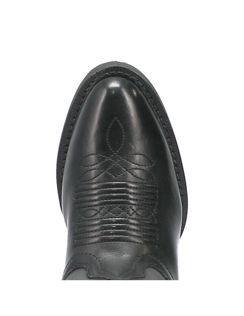 Close-up image of the toe area, revealing the detailed stitched design on the vamp and the smooth leather texture.