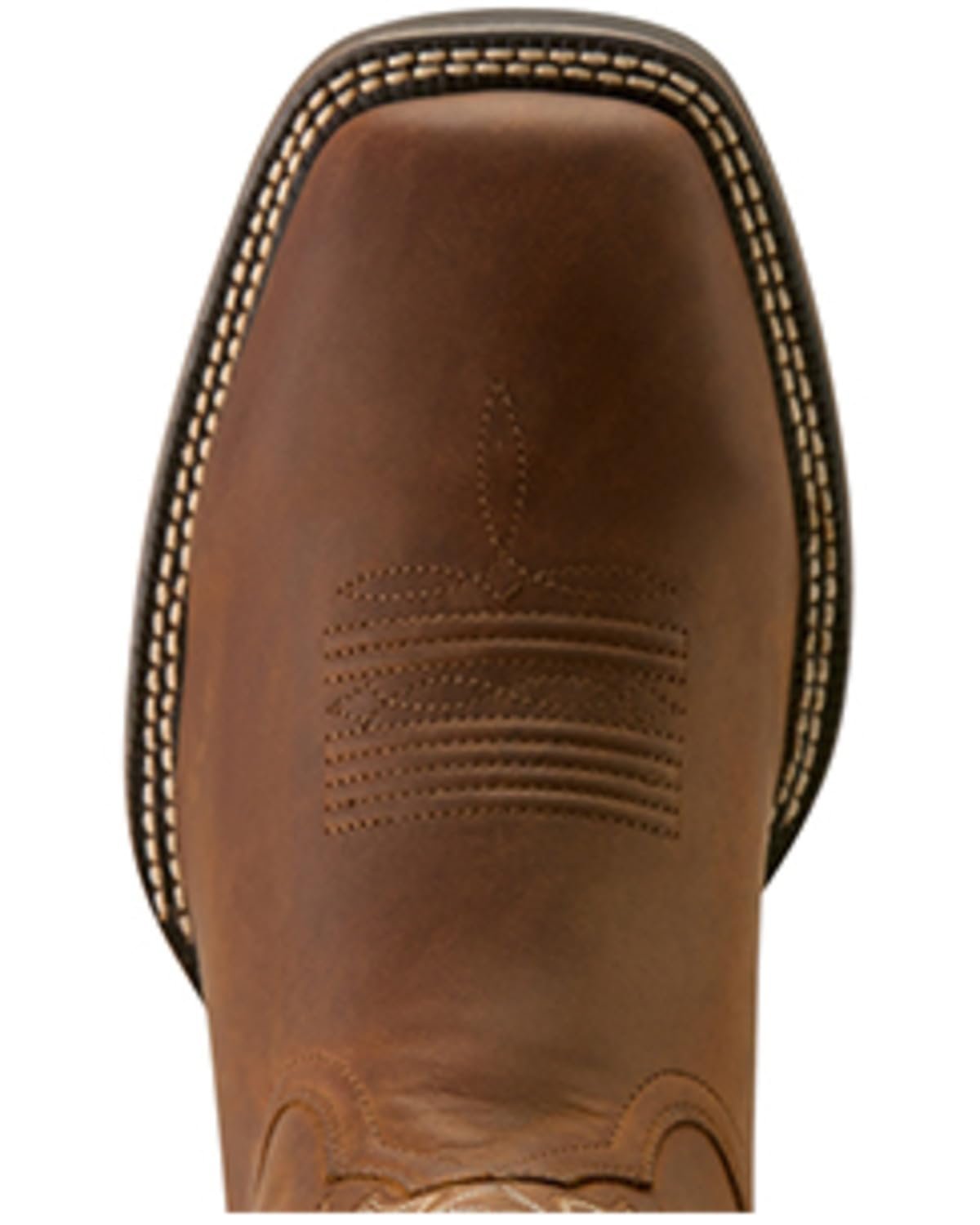 Toe of Ariat Men's Western Big Rig Wide Square Toe Cowboy Boot, Distressed Brown