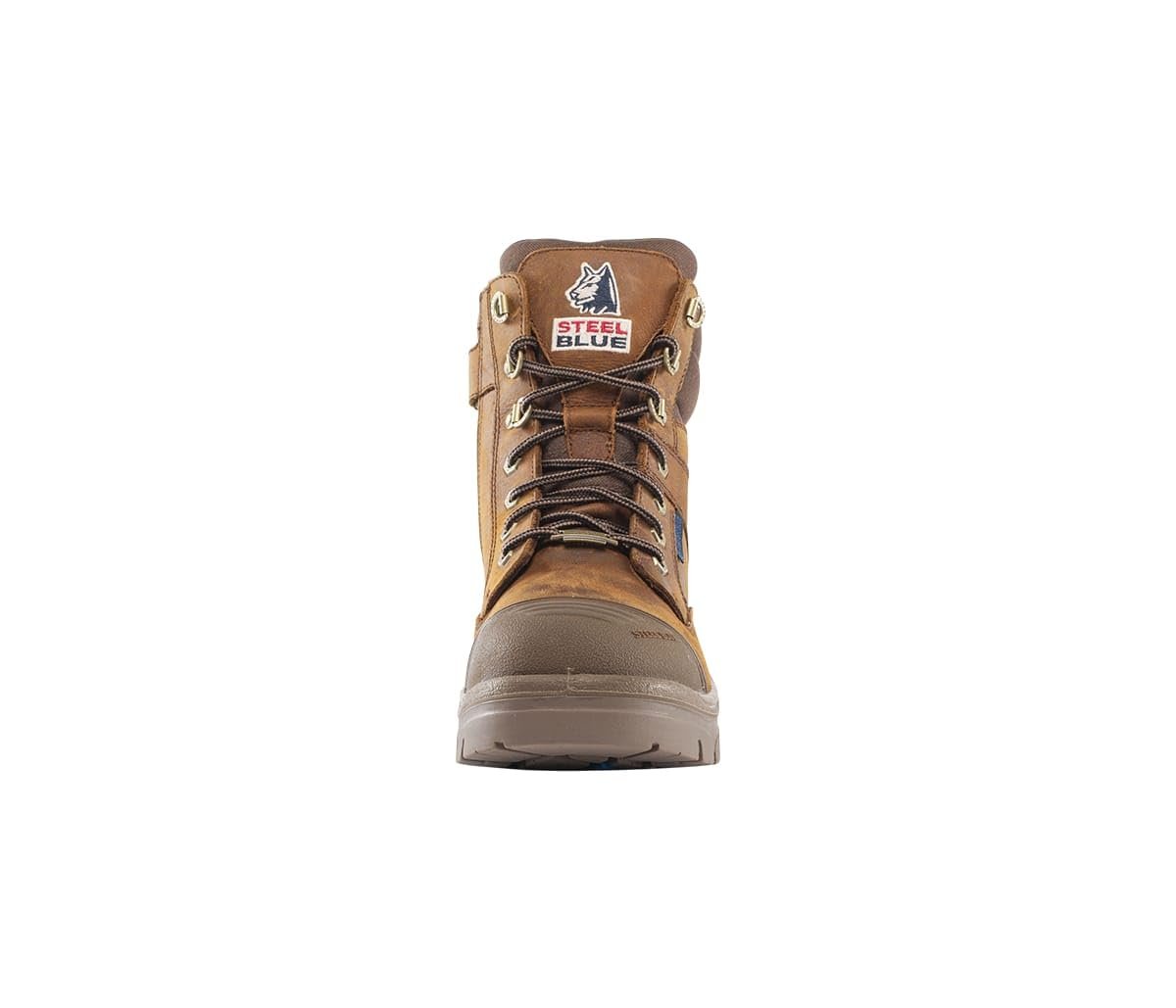 Front of Steel Blue Southern Cross Zip Safety Boot