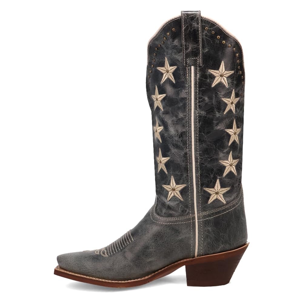 Left side of Laredo Women’s Serenade Patriotic Snip Toe Western Boot, Blue