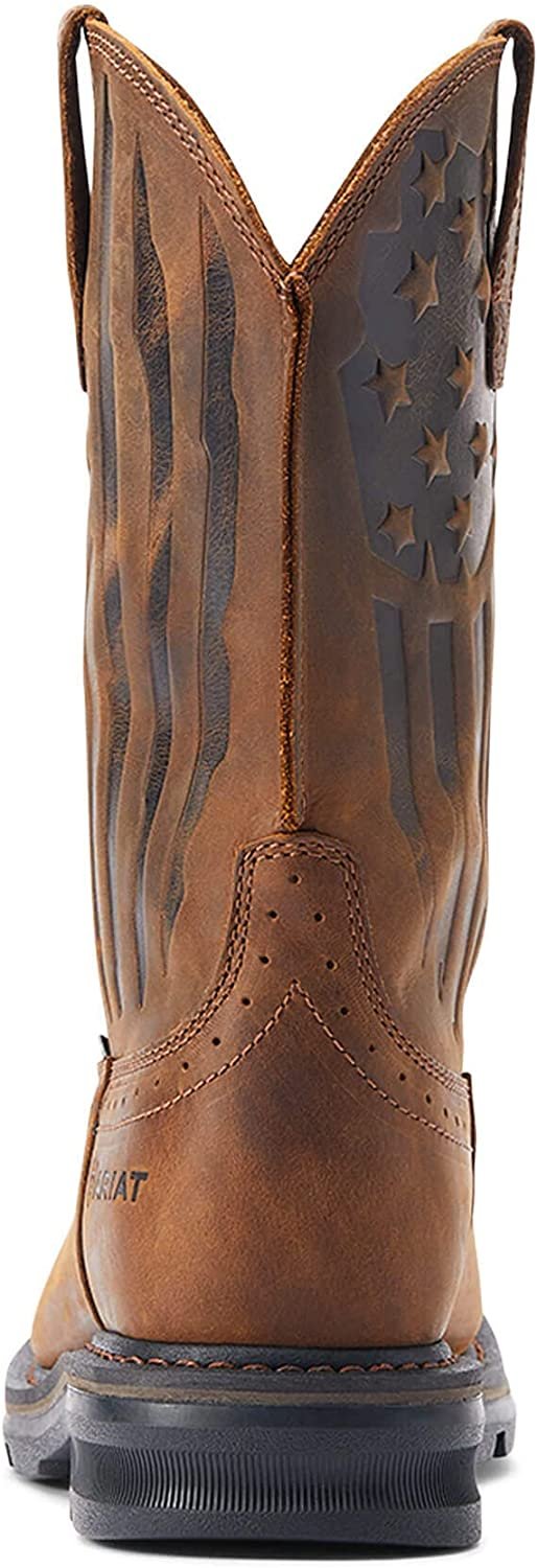 Back of Ariat Men's Sierra Shock Shield Patriot Western Steel Toe Work Boot