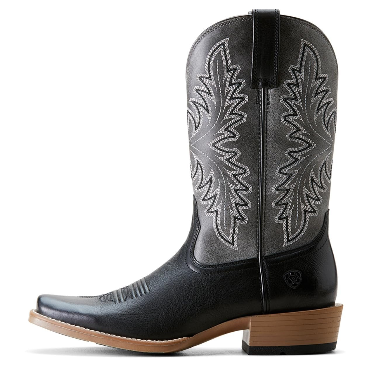 Side Profile of Ariat Men's Renegade Cowboy Boot in Black Night/Titanium