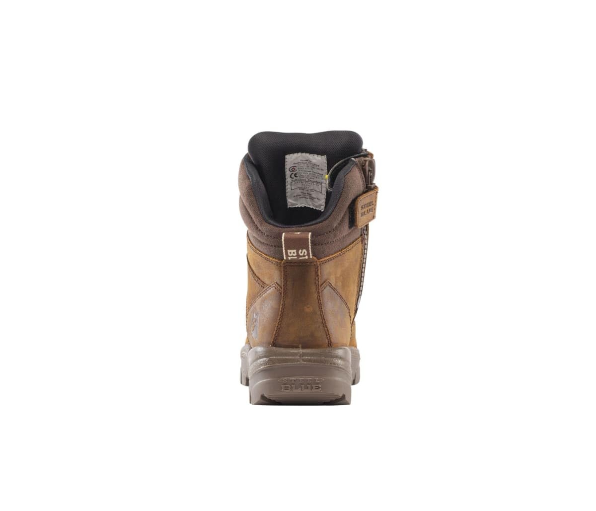 Back of Steel Blue Southern Cross Zip Safety Boot