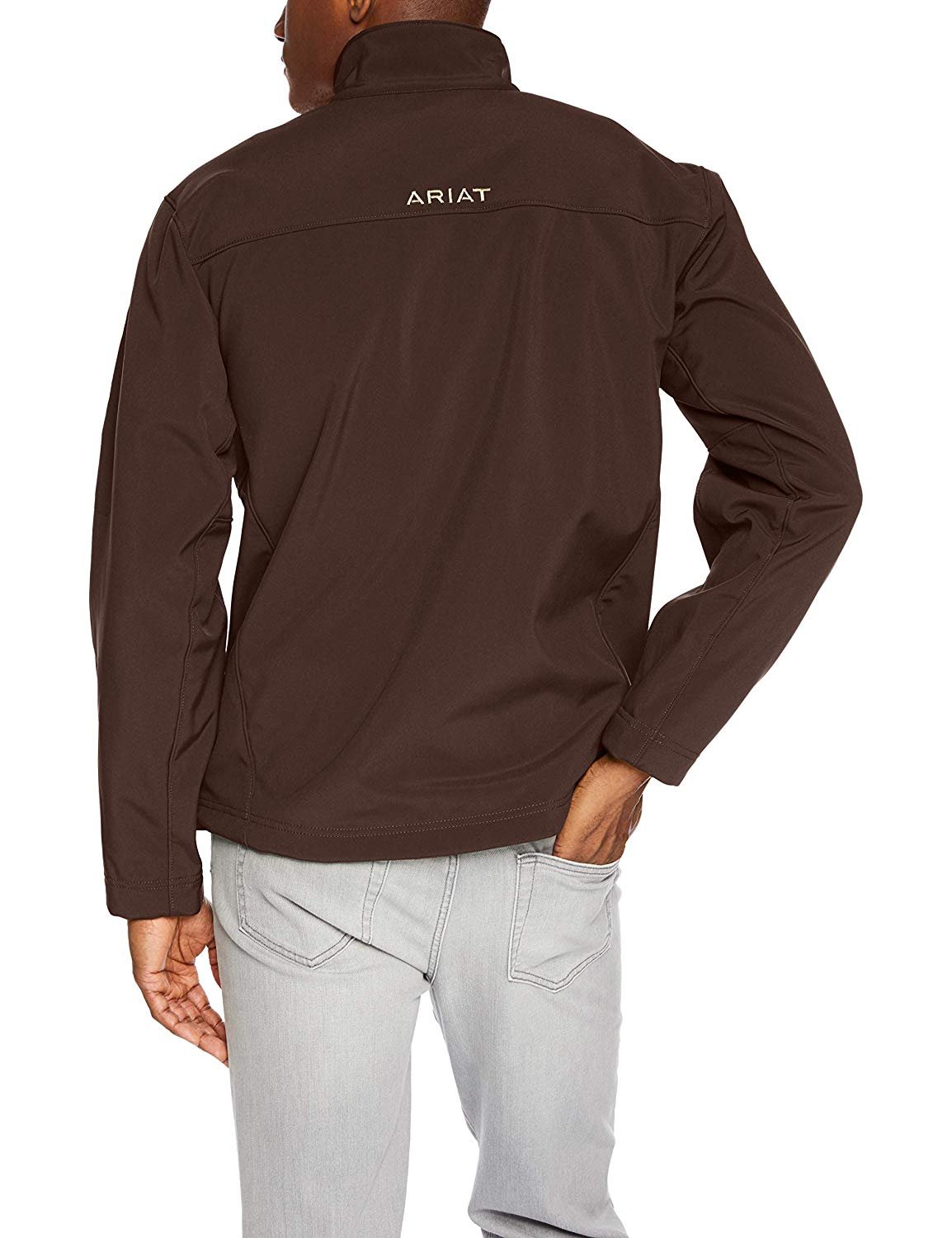 Back of Ariat Men's Vernon 2.0 Softshell Jacket in Espresso