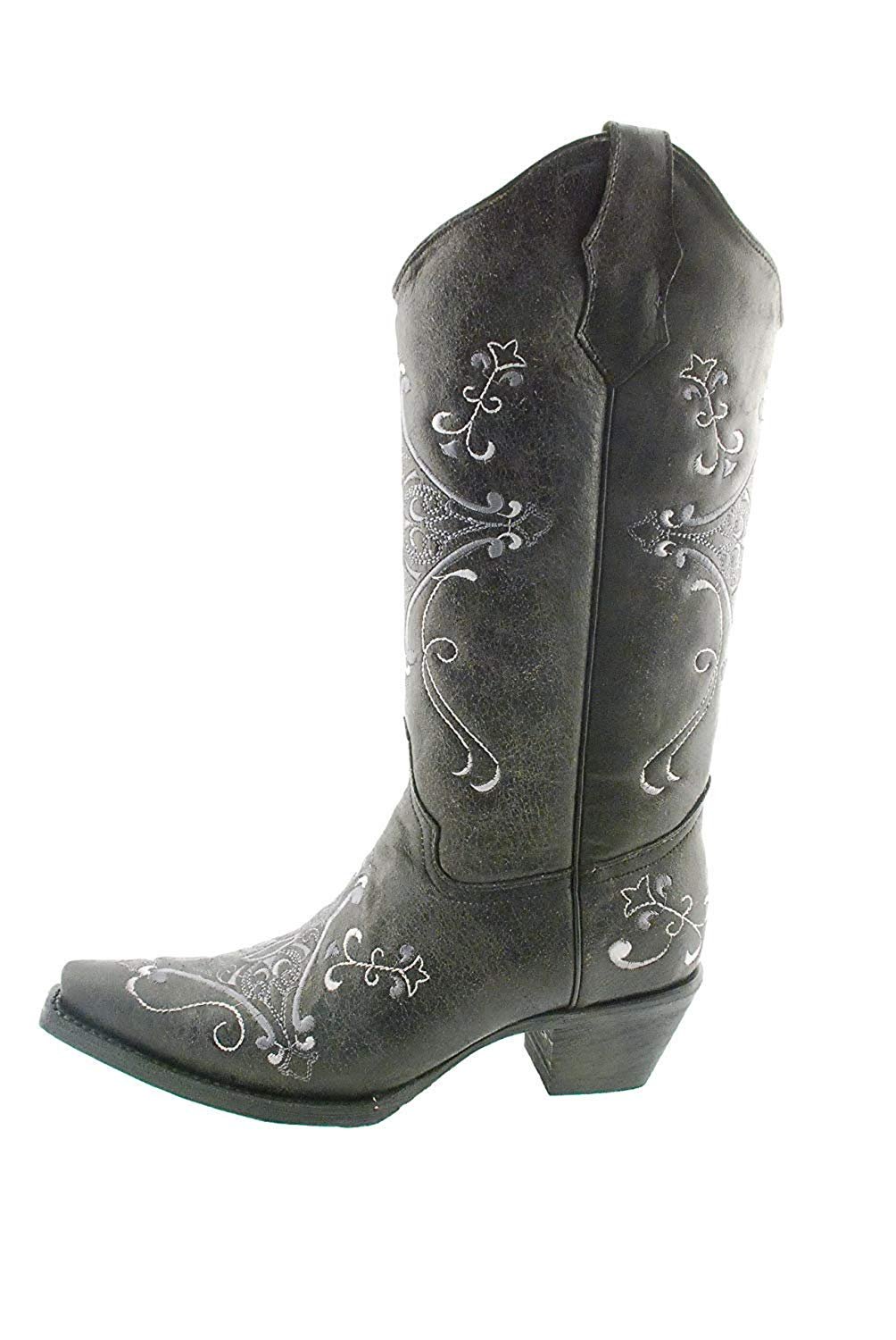 Side Profile of Circle G Women’s Embroidered Snip Toe Western Boot