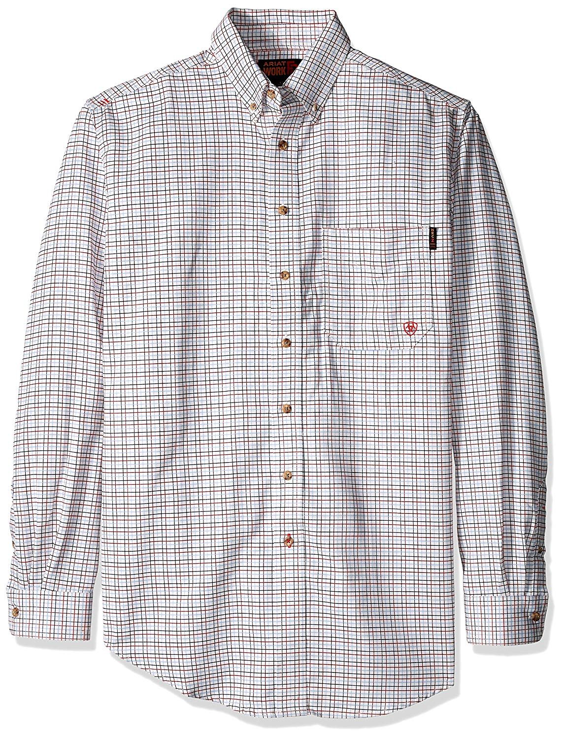 Ariat Men's FR Edmond Work Shirt, White Multi