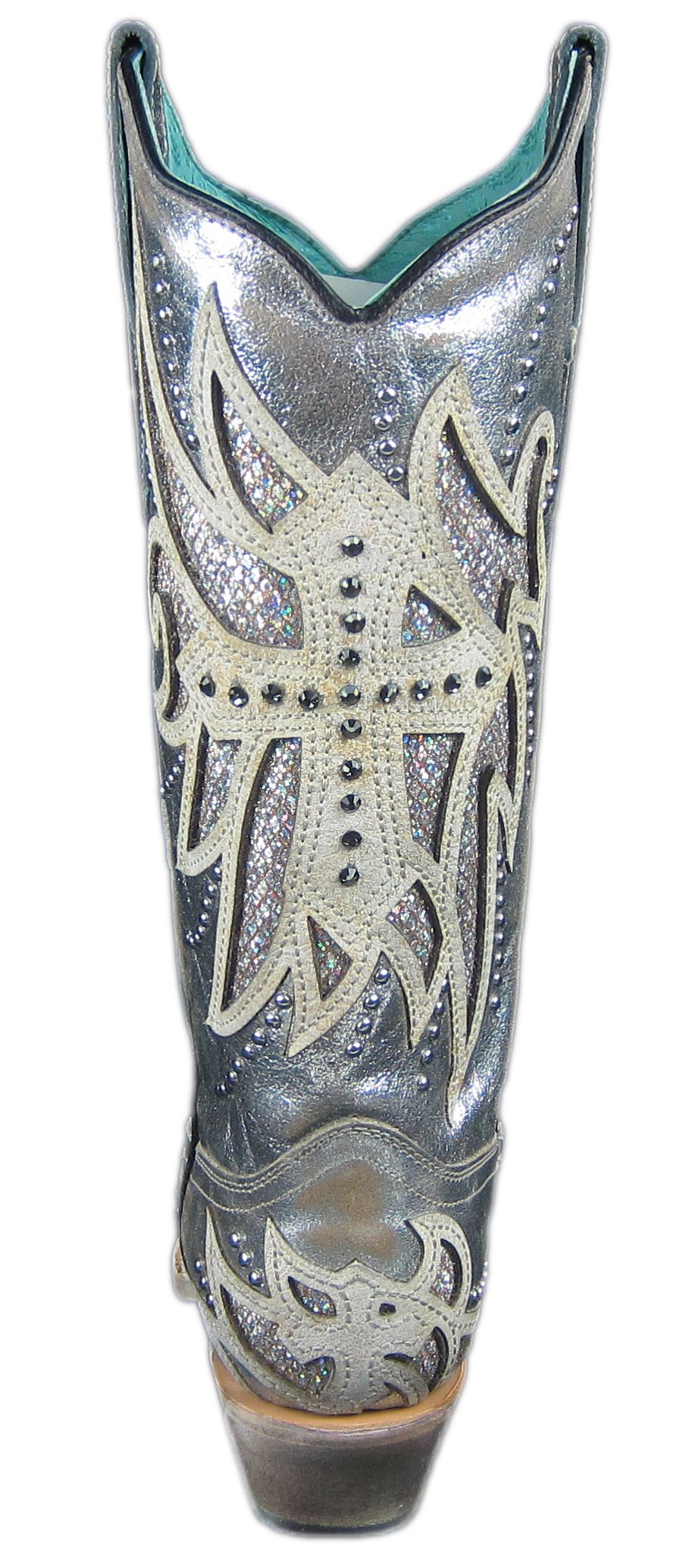 Back of Corral Boots Women's Embroidered Laser Inlay Western Boot