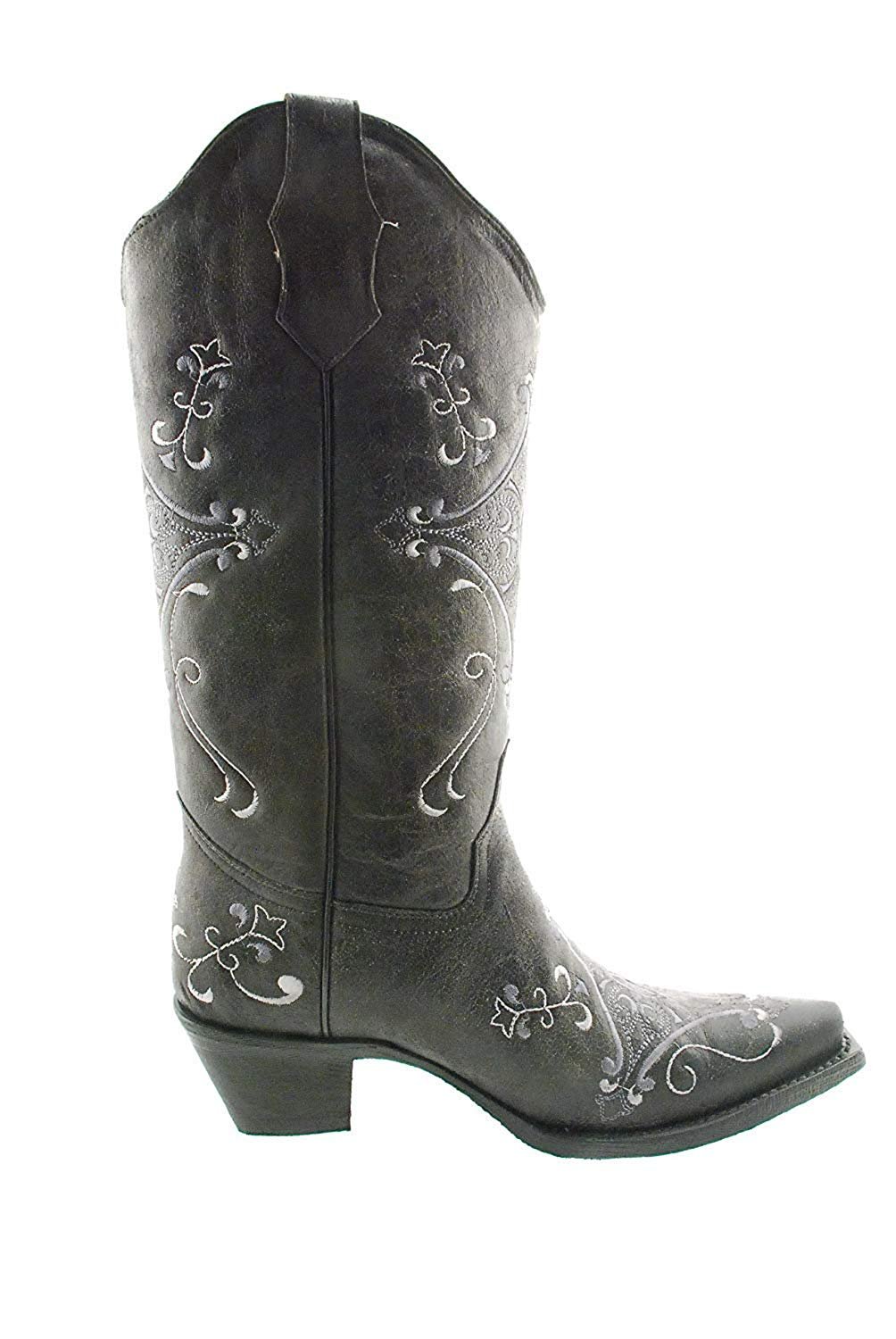 Side Profile of Circle G Women’s Embroidered Snip Toe Western Boot