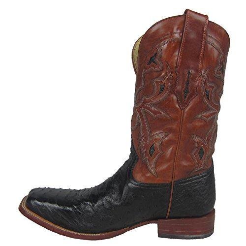 Side Profile of Corral Boots Men's Leather Inlay Ostrich Square Toe Cowboy Boot