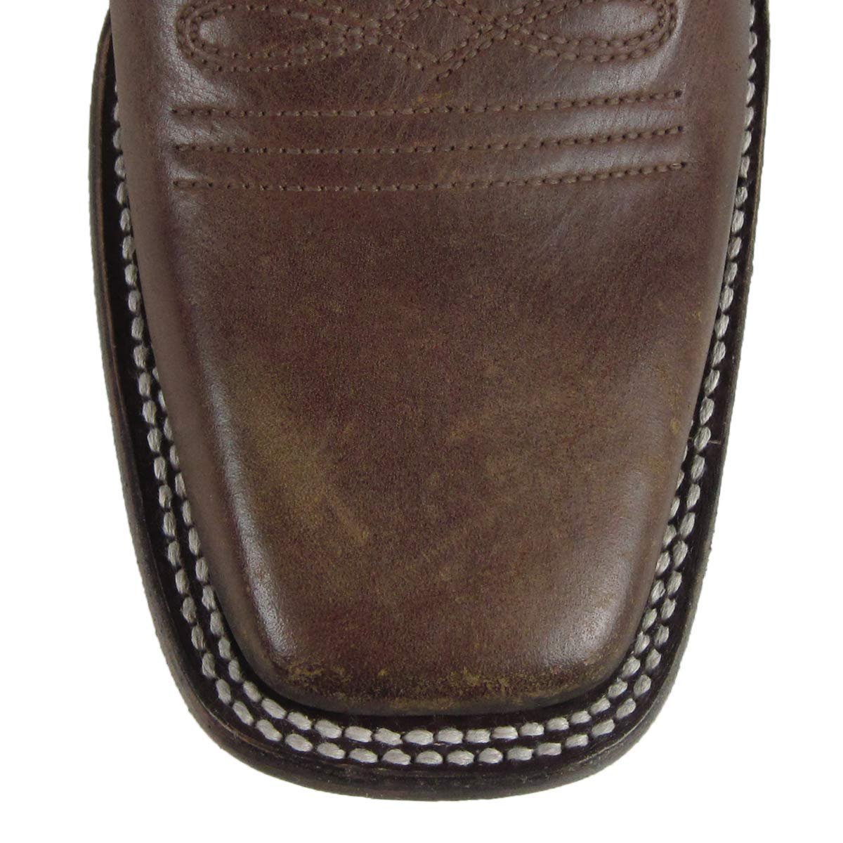 Close-up of Toe Box of Corral Boots Men's Whiskey Embroidery Square Toe Cowboy Boot