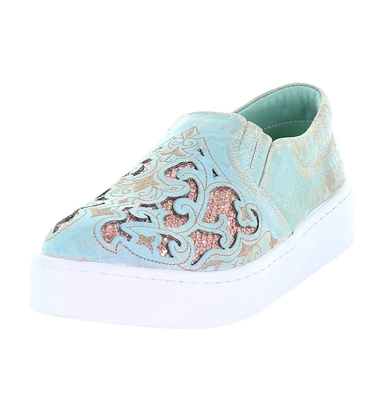 Corral Boots Women's Floral Embroidered Glitter Inlay Sneaker