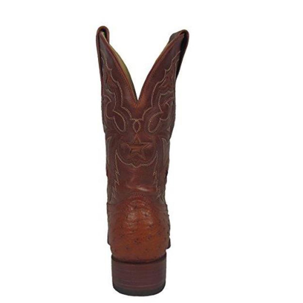 Back of Corral Boots Men's Leather Inlay Ostrich Square Toe Cowboy Boot