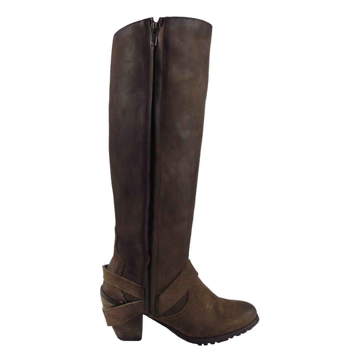 Side Profile of Corral Boots Women's Chocolate Harness U Toe Cowboy Boot