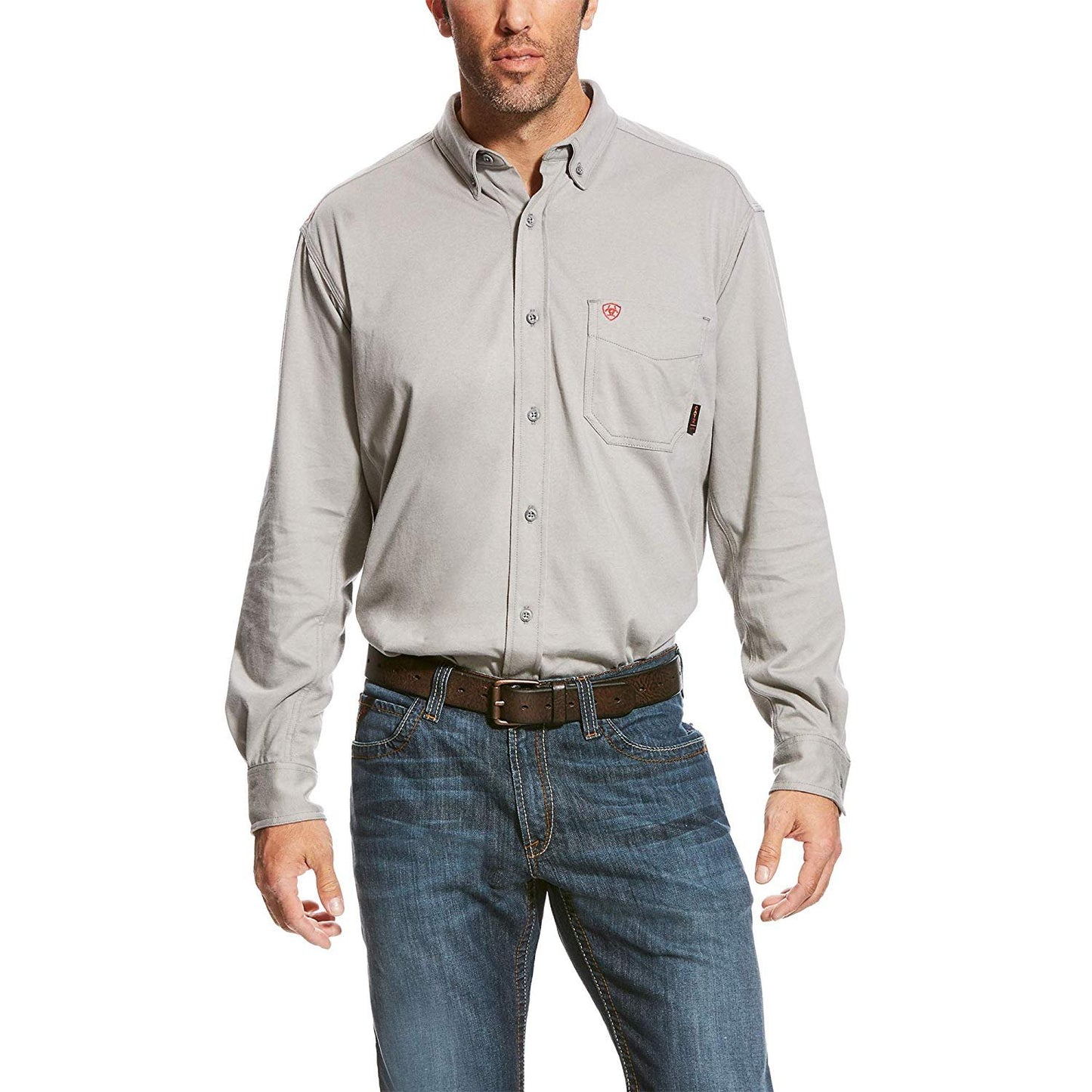 Ariat Men's FR AC Button Down Shirt in Silver Fox