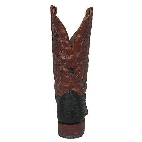 Back of Corral Boots Men's Leather Inlay Ostrich Square Toe Cowboy Boot