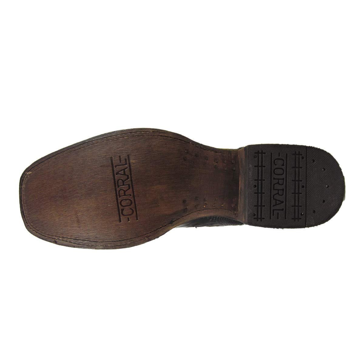 Outsole of Corral Boots Men's Ostrich Leg Embroidery Cowboy Boot