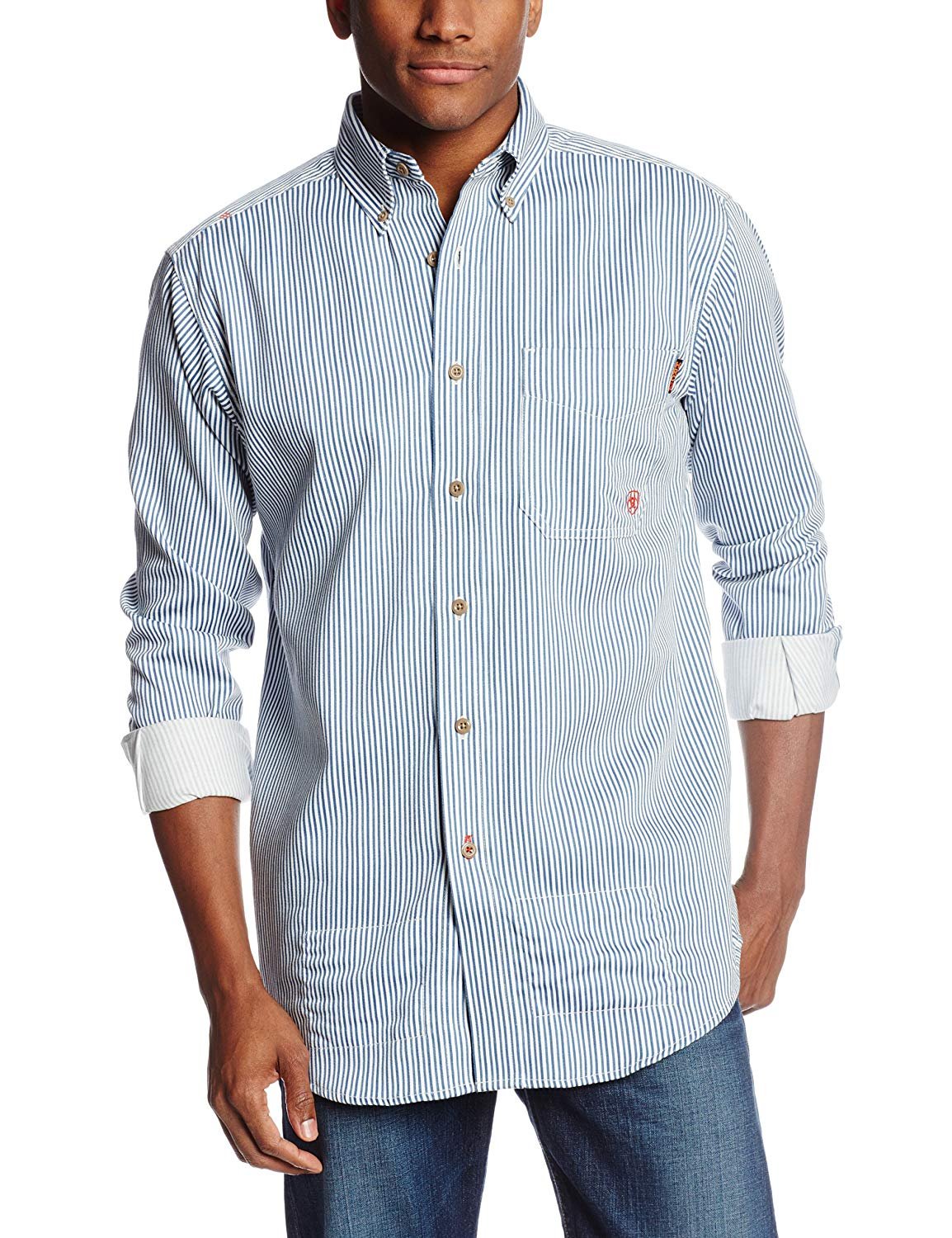 Ariat Men's FR Edmond Work Shirt. Bold Blue