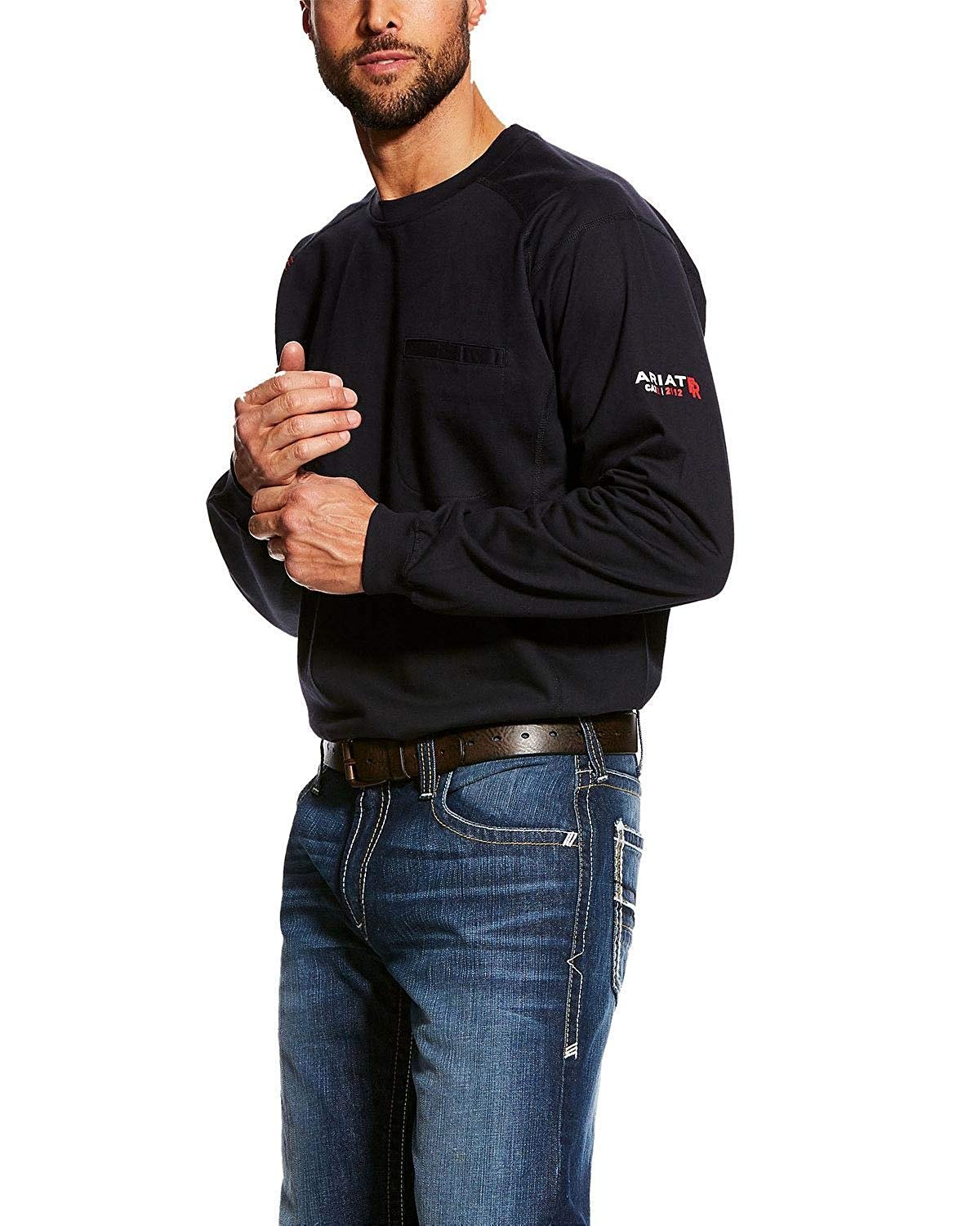 Ariat Men's FR Air Crew Long Sleeve T-Shirt, Black