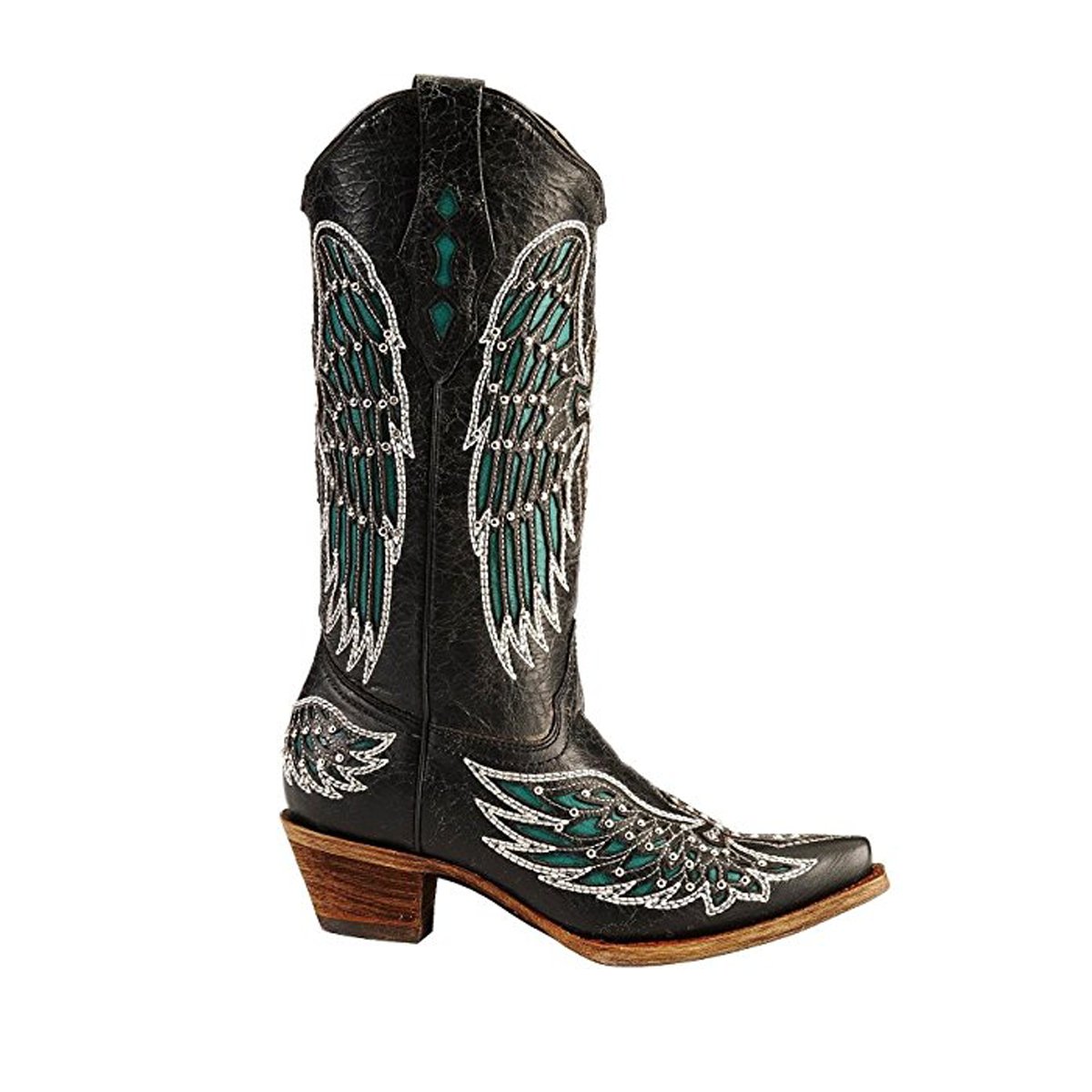 Alternate Side Profile of Corral Boots Women's Wings and Cross Snip Toe Western Boot