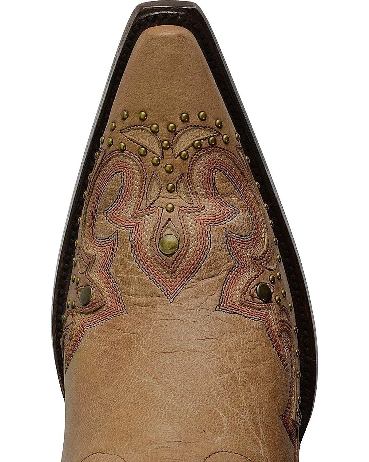 Close-up of Toe Box of Corral Boots Women's Bone Studded Snip Toe Western Boot