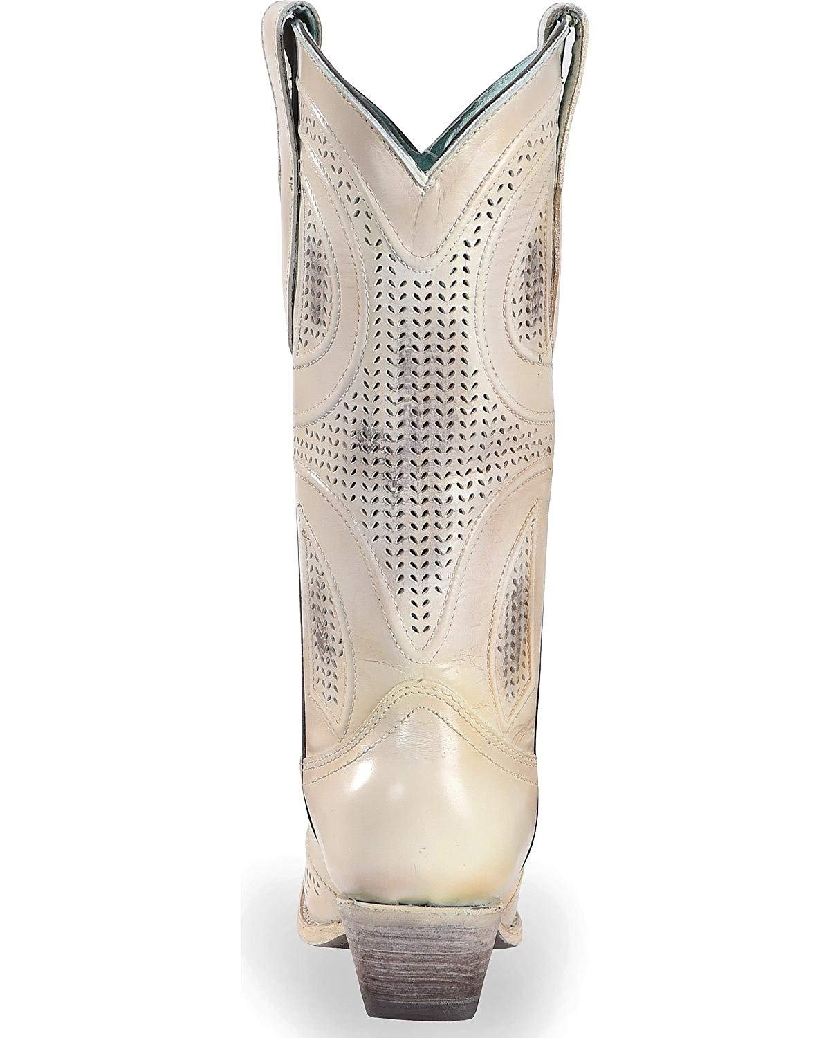Back View of Corral Boots Women's Laser Cut Snip Toe Wedding Boot