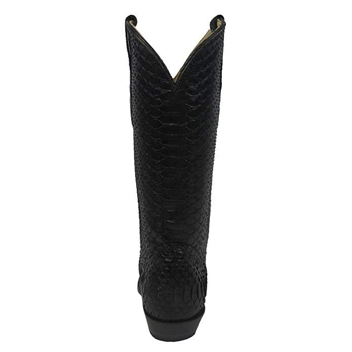 Back View of Corral Boots Men's Black Python Round Toe Cowboy Boot