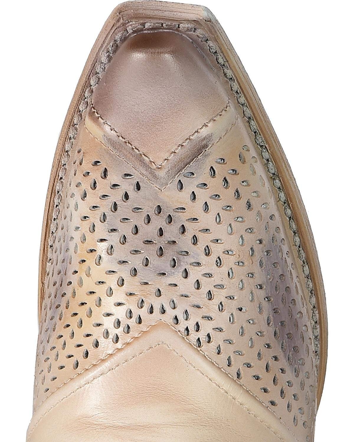 Close-up of Toe Box of Corral Boots Women's Laser Cut Snip Toe Wedding Boot