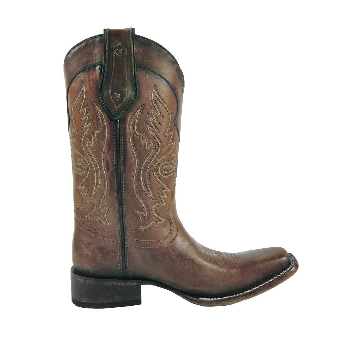 Side Profile of Corral Boots Men's Whiskey Embroidery Square Toe Cowboy Boot