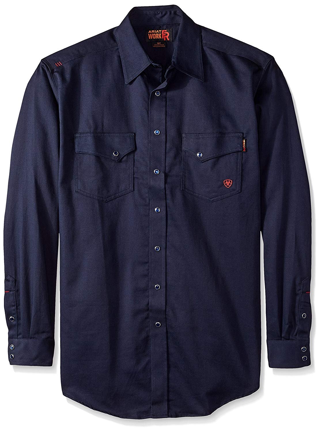 Ariat Men's FR Edmond Work Shirt, Navy, Front