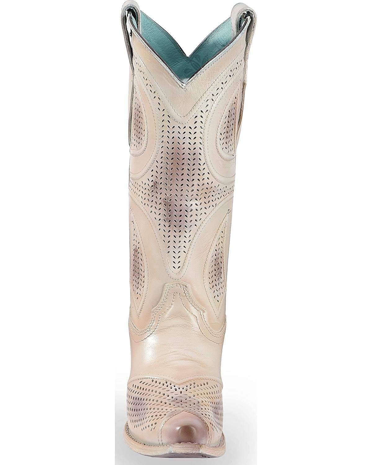 Front View of Corral Boots Women's Laser Cut Snip Toe Wedding Boot