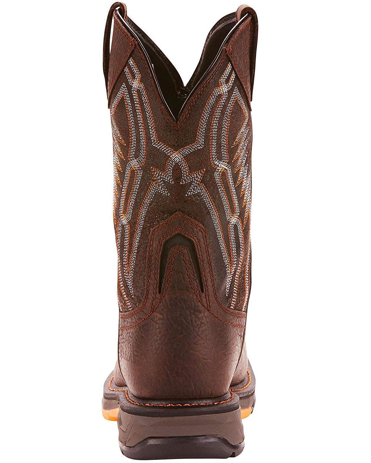 Back of Ariat Men's WorkHog XT Dare Carbon Toe Work Boot in Bruin Brown
