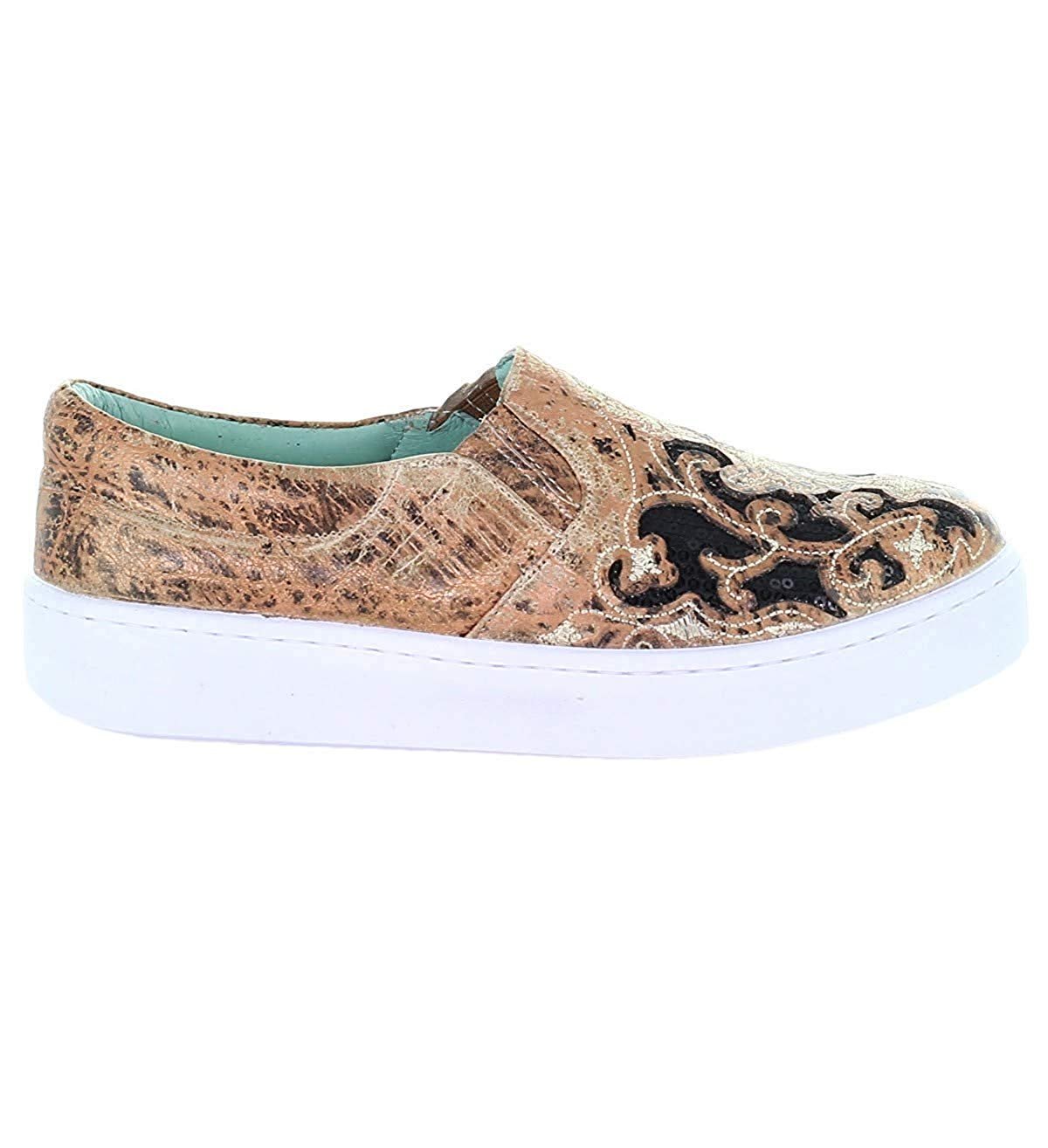 Side of Corral Boots Women's Floral Embroidered Glitter Inlay Sneaker