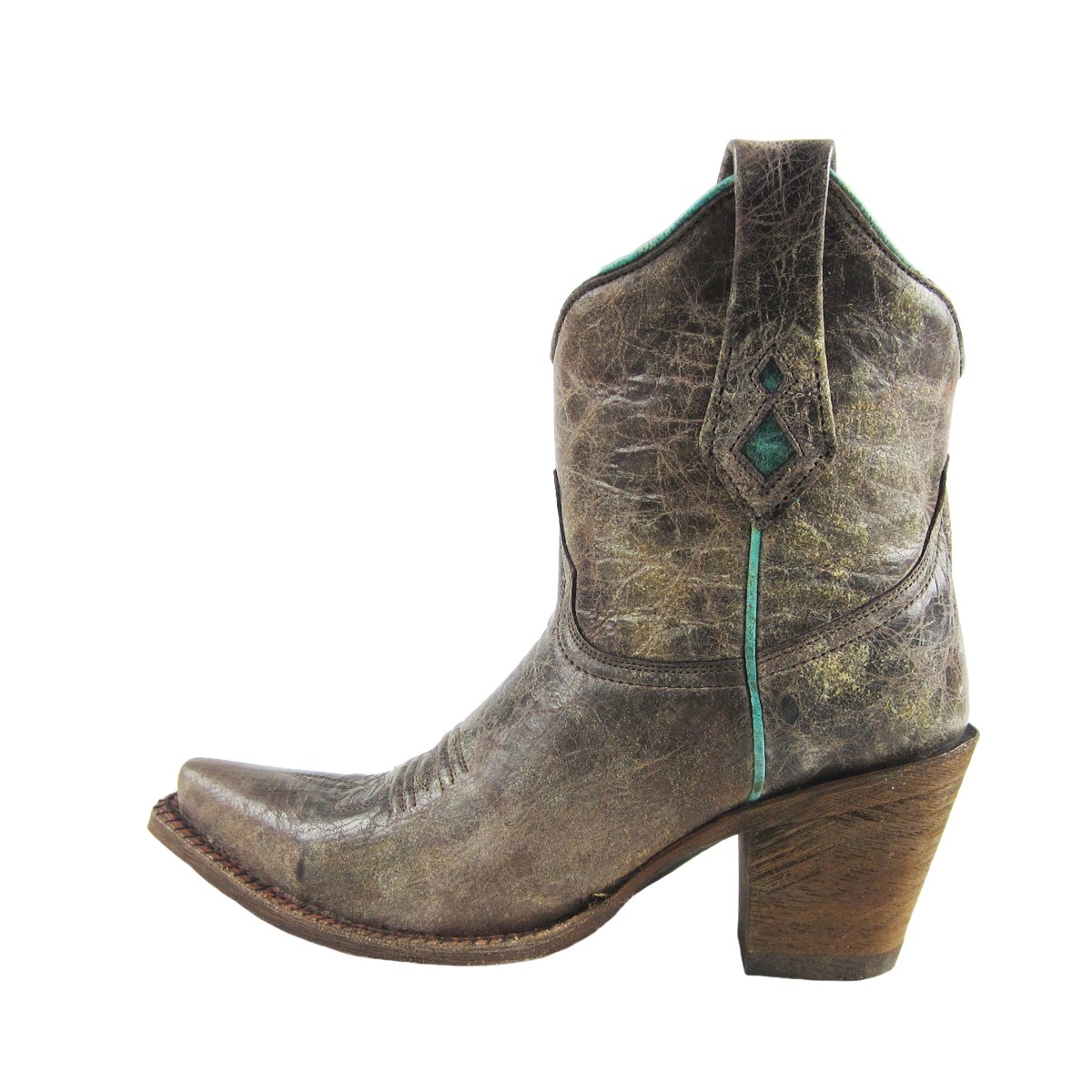 Alternate Side Profile of Corral Boots Men's Tobacco Eagle Snip Toe Cowboy Boot