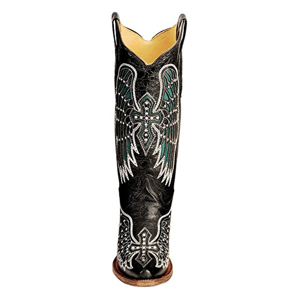 Front View of Corral Boots Women's Wings and Cross Snip Toe Western Boot